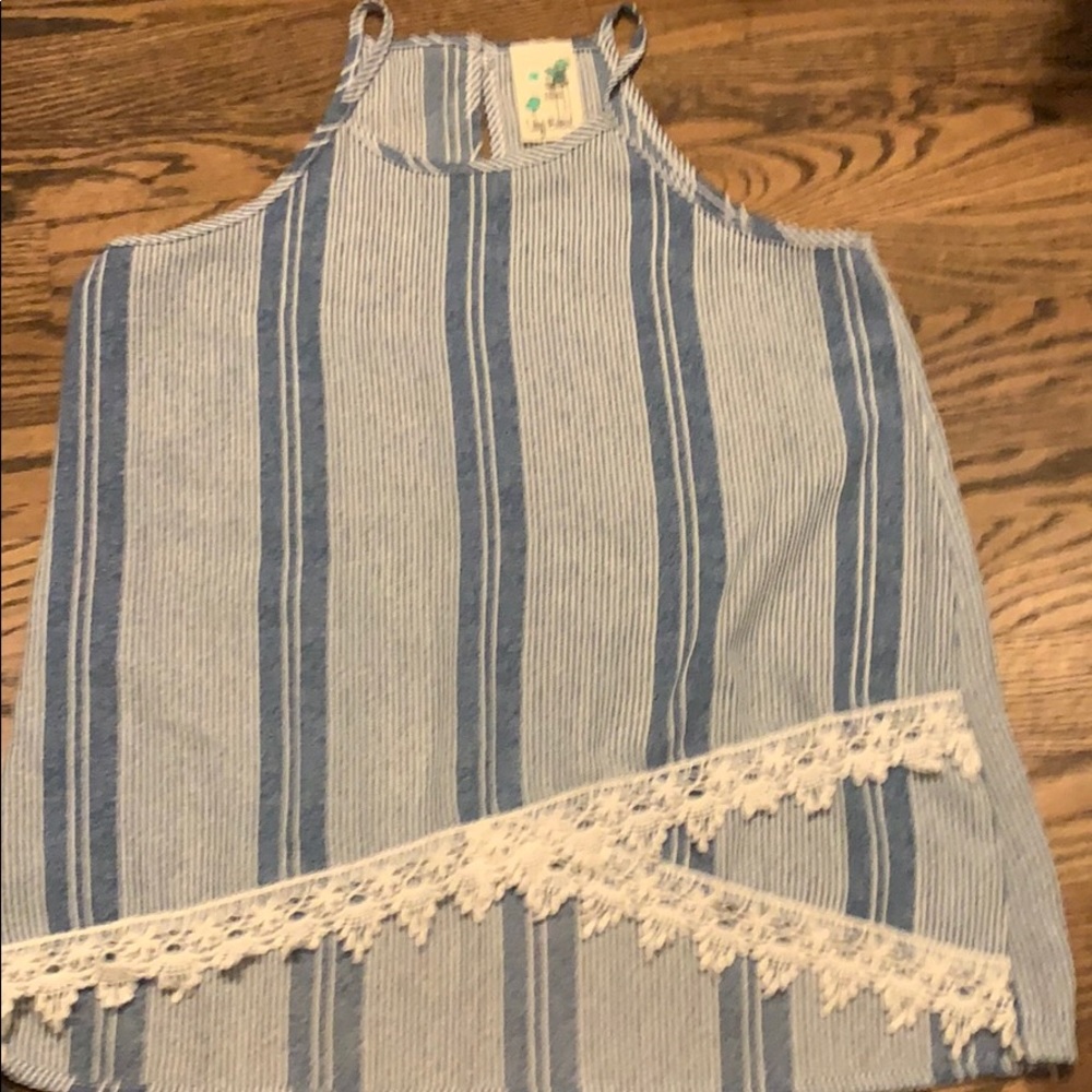 Lily Bleu white and blue girls large(14) top